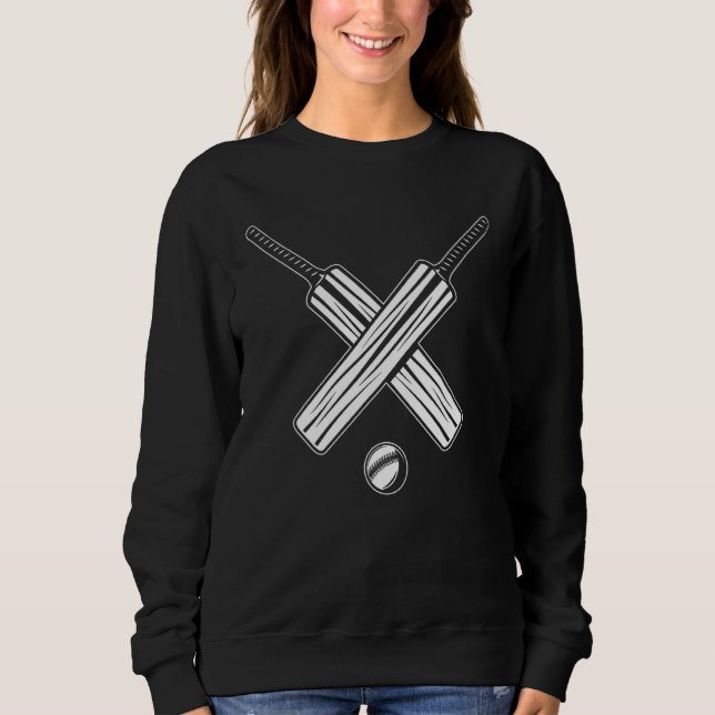 Sweatshirt Bat de cricket Casque de cricket Chaussures Maillo (Devant)
