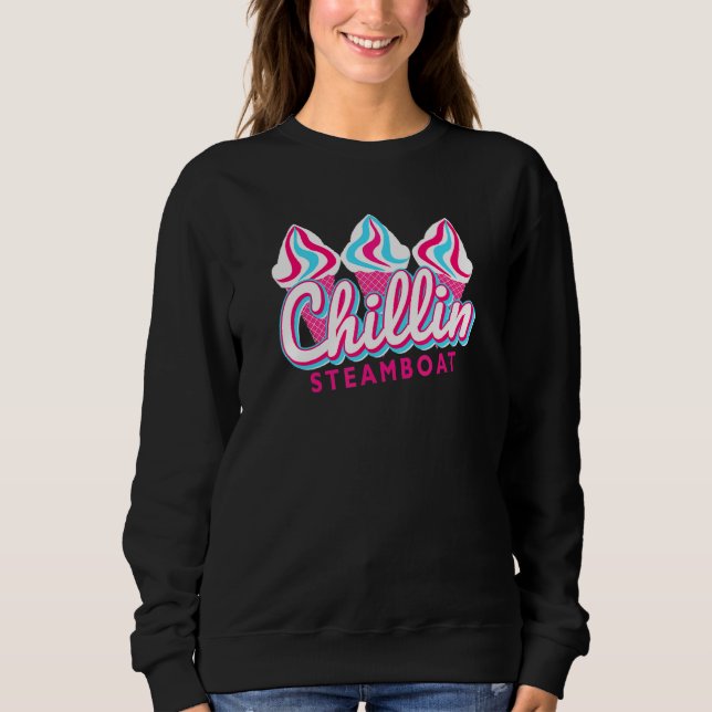 Sweatshirt Bateau à vapeur Chillin Crème glacée Pop Art Steam (Devant)