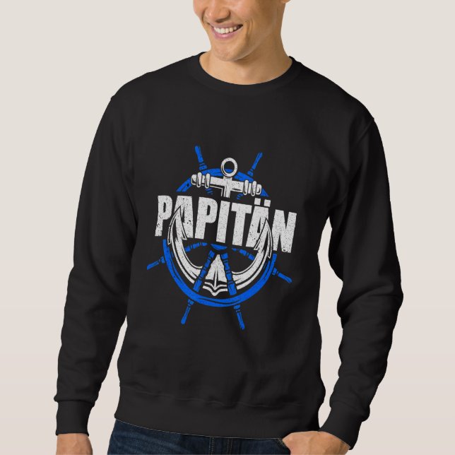 Sweatshirt Bateau à voile capitaine (Devant)