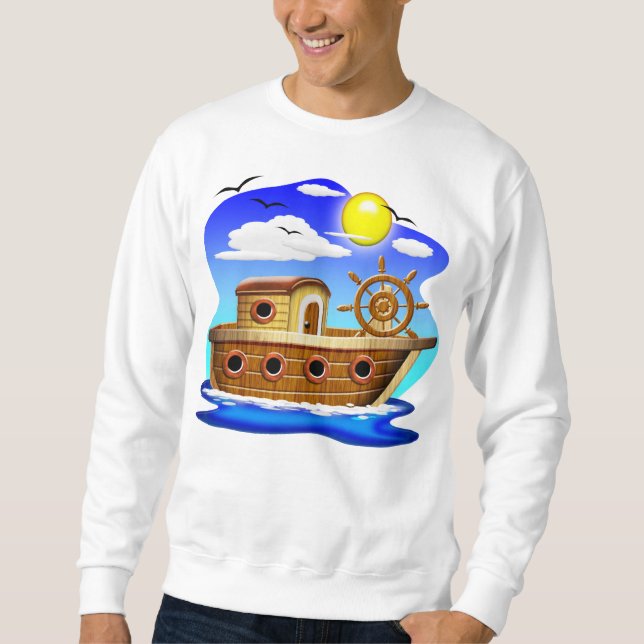 Sweatshirt Bateau de pêche dessin animé  (Devant)