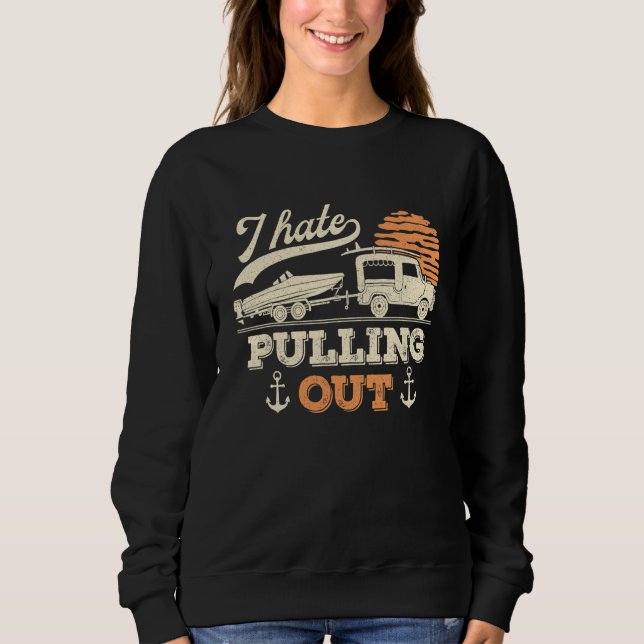 Sweatshirt Bateau Je déteste sortir Rétro capitaine de bateau (Devant)