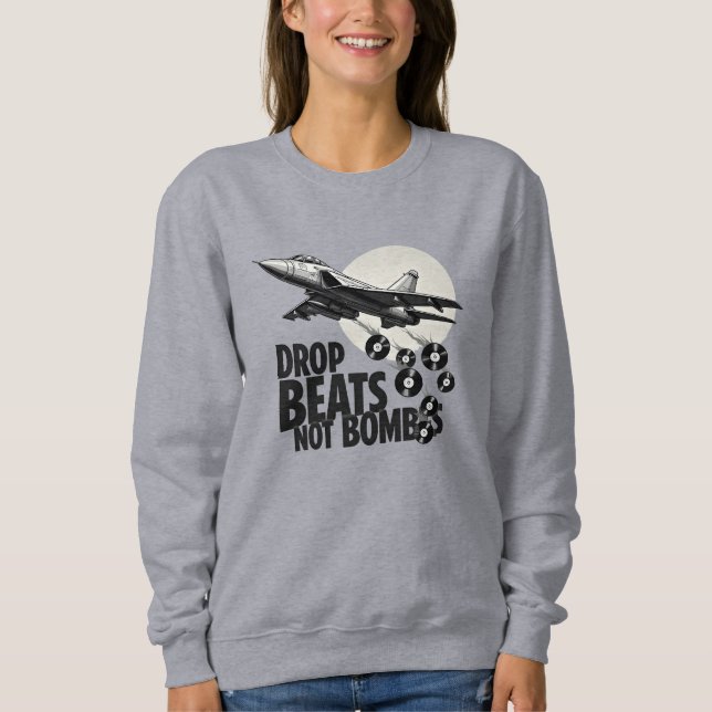 Sweatshirt Bateaux de largage pas Bombes Fighter Jet Vinyl (Devant)