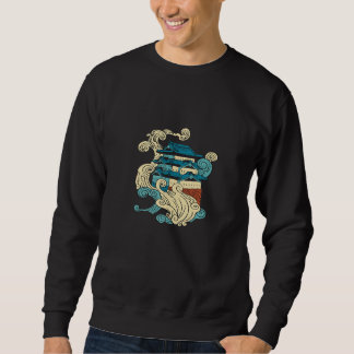 Sweatshirt Bâtiment traditionnel asiatique Japonais Ocean Wav