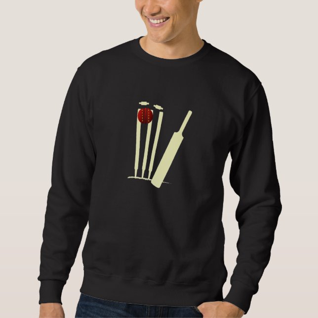 Sweatshirt Batte De Cricket, Balle, Boules, Pompes Éliminer L (Devant)