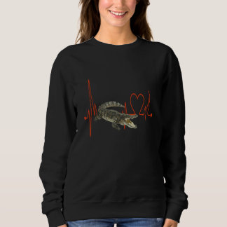Sweatshirt Battement de cœur d'alligator Gator Crocodile Zoo