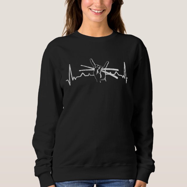 Sweatshirt Battement de cœur de batterie pour batteur et perc (Devant)