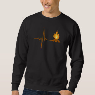 Sweatshirt Battement de cœur de feu de camp Camping