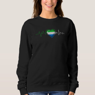 Sweatshirt Battement de cœur de la Sierra Leone Drapeau de la
