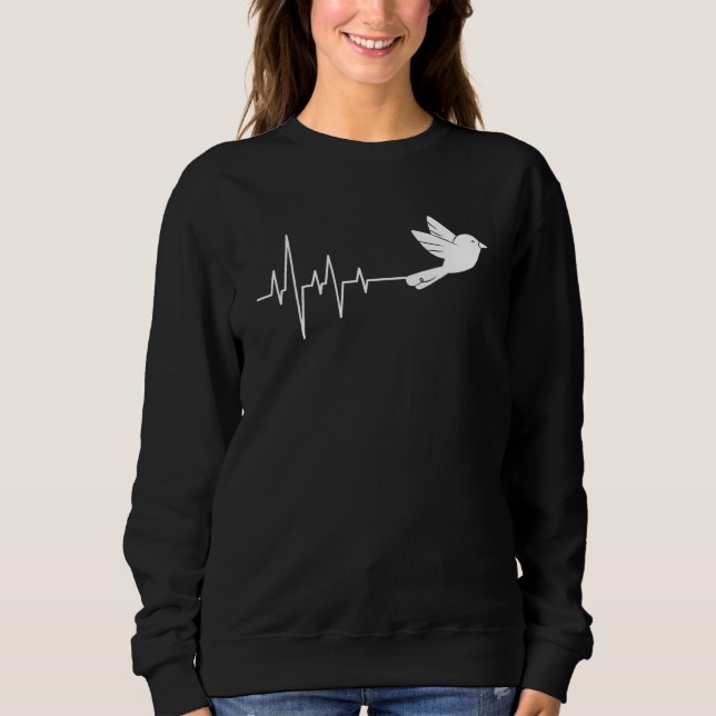 Sweatshirt Battement de cœur du pigeon blanc (Devant)
