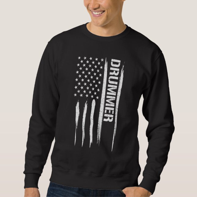 Sweatshirt Batterie Batteur - Citations Drapeau Américain_1 (Devant)