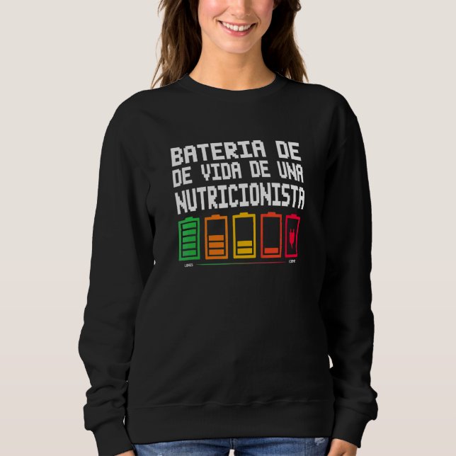 Sweatshirt Batterie De Vie D'une Nutritionniste (Devant)