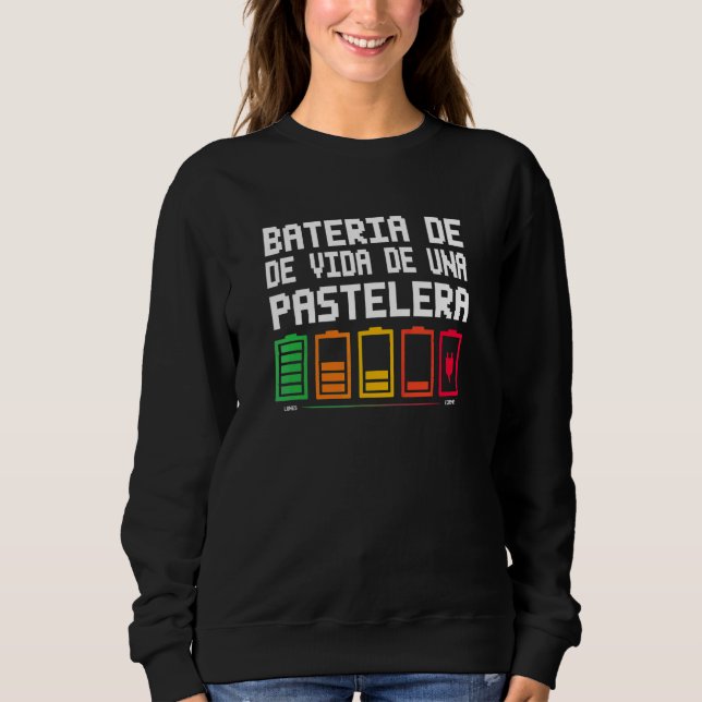 Sweatshirt Batterie de vie d'une pâtissière (Devant)