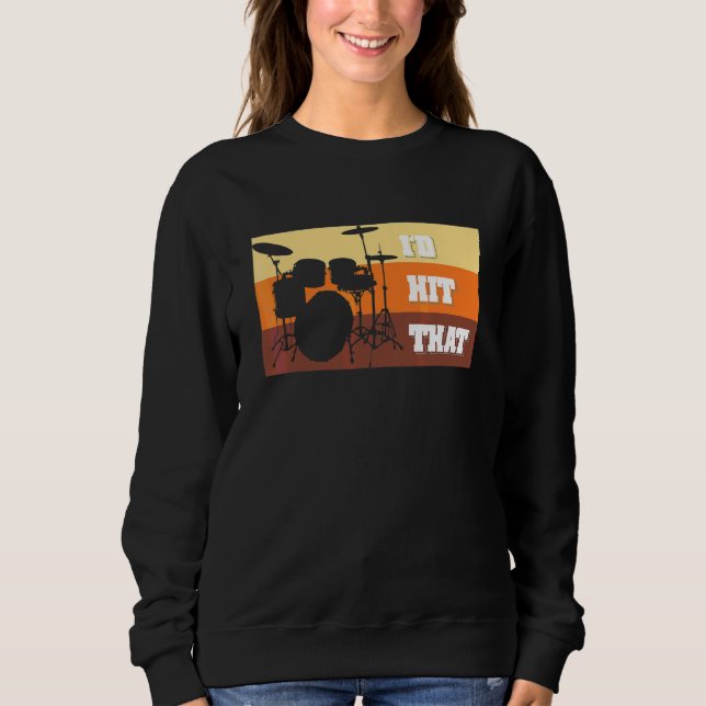 Sweatshirt Batteur Vintage que je frapperais Percussion Tambo (Devant)