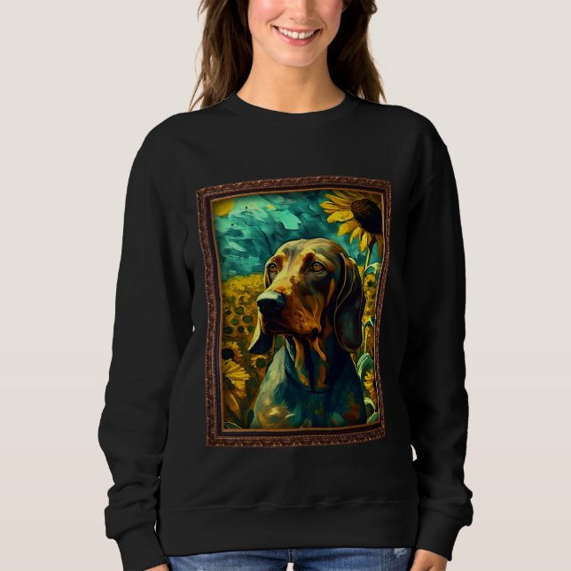 Sweatshirt Bavarian Mountain Scent Hound Painting Sunflower F (Devant)