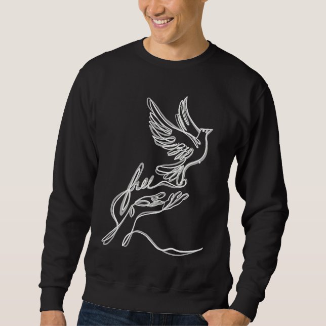 Sweatshirt Be Free Christian Inspirational Dove of Peace (Devant)