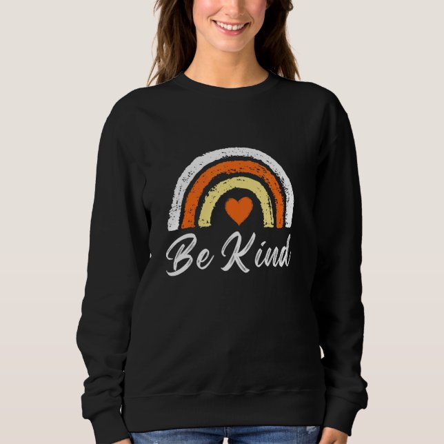 Sweatshirt Be Kind Cute Graphic Rainbow Womens mens Kids Girl (Devant)