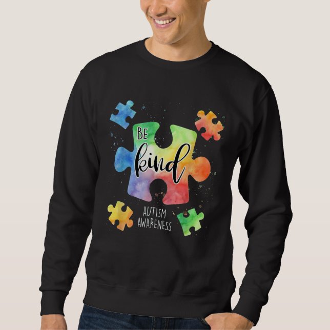 Sweatshirt Be Kind Puzzle Pieces Cute Autism Awareness Puzzle (Devant)