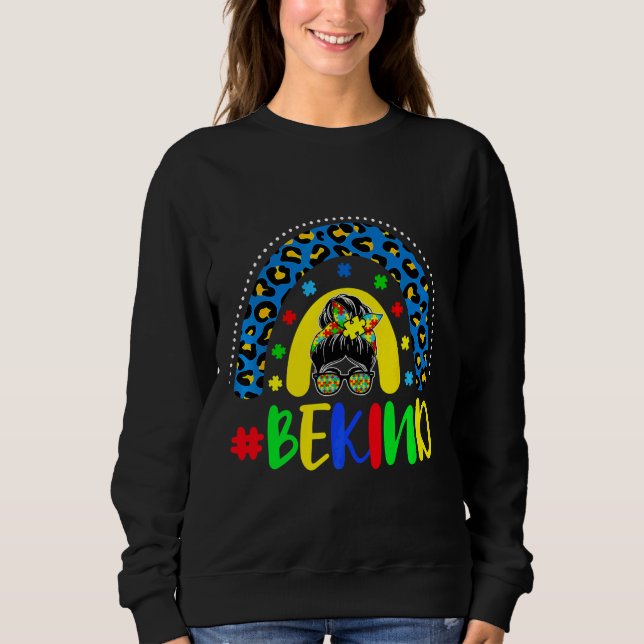 Sweatshirt Be Kind Sensibilisation sur l'autisme Rainbow Mess (Devant)