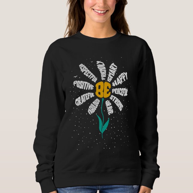 Sweatshirt Be Kind  Women Cute Inspirational Teacher Graphic (Devant)