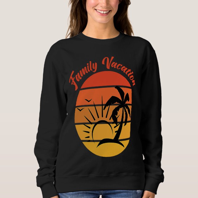 Sweatshirt Beach Family Vacation Palms Sunset Holiday Matchin (Devant)