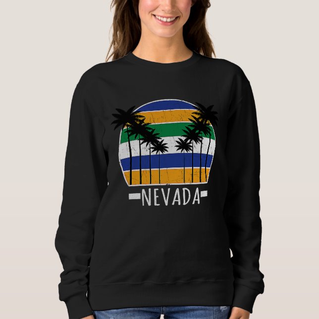 Sweatshirt Beach Lover  Retro Nevada  Summer Distressed (Devant)