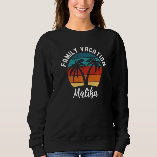 Sweatshirt Beach Trip Palm Tree Family Vacation Malibu Califo (Devant)