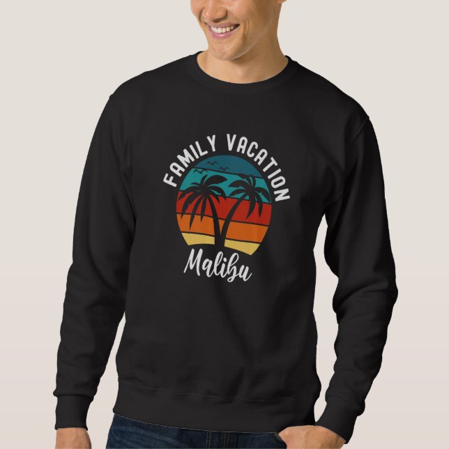 Sweatshirt Beach Trip Palm Tree Family Vacation Malibu Califo (Devant)