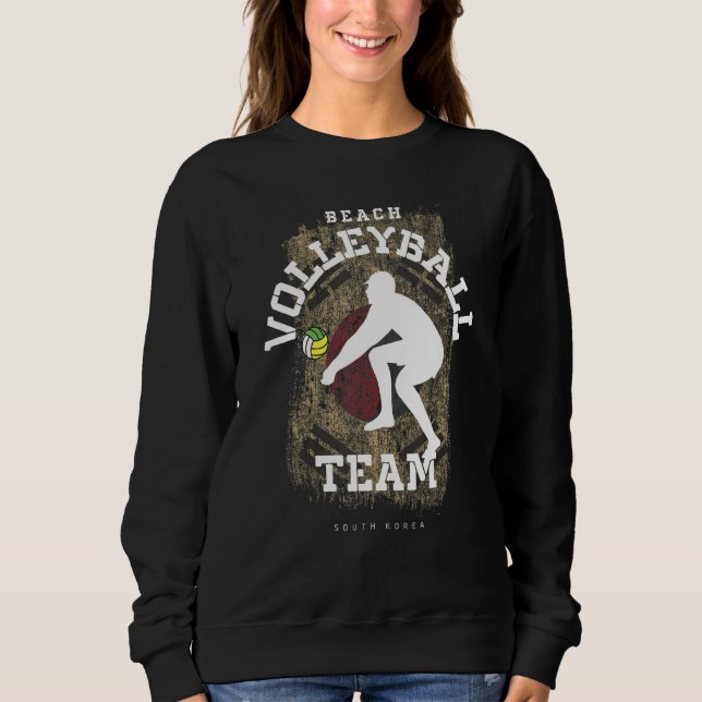 Sweatshirt Beach Volleyball Corée du Sud Drapeau Love Volleyb (Devant)