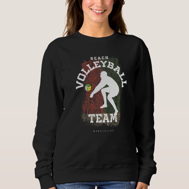 Sweatshirt Beach Volleyball Madagascar Drapeau Amour Volleyba (Devant)