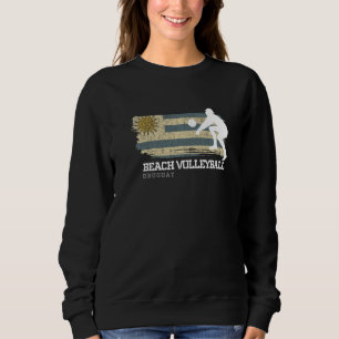 Sweatshirt Beach Volleyball Uruguay Drapeau Amour Volleyball