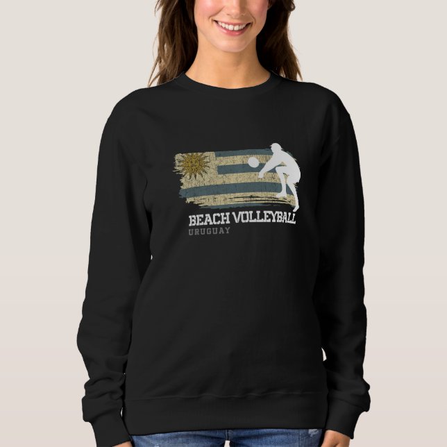 Sweatshirt Beach Volleyball Uruguay Drapeau Amour Volleyball  (Devant)