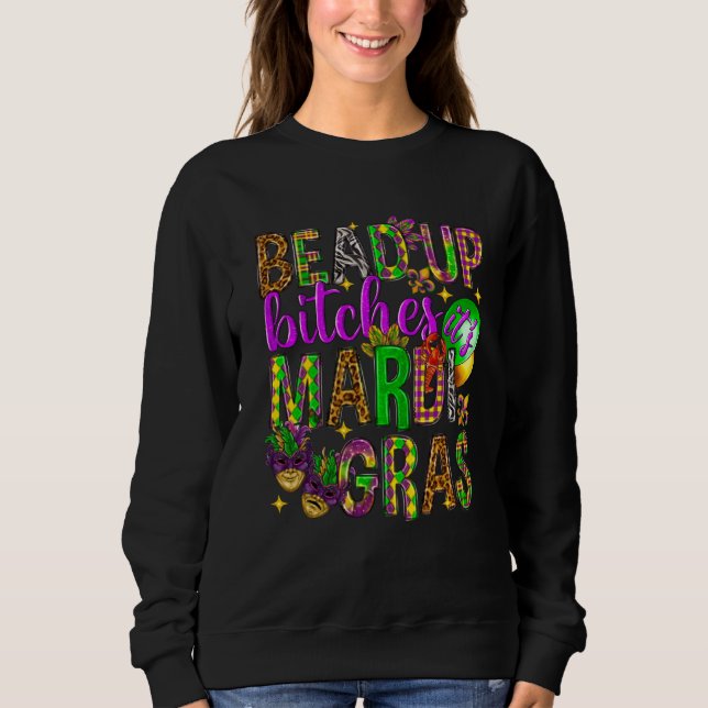 Sweatshirt Bead Up Its Mardi Gras Fat Tuesday New Orleans Cos (Devant)