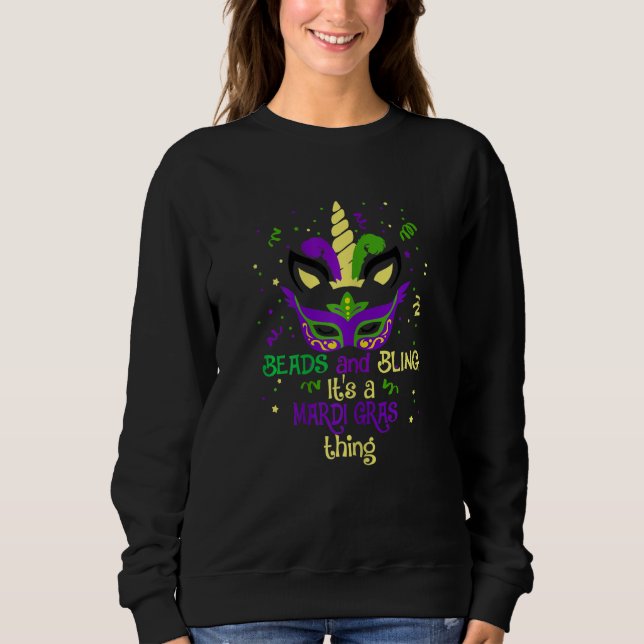 Sweatshirt Beads & Bling Its a Mardi Gras Thing Unicorn Baby  (Devant)