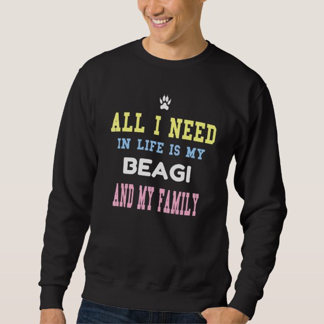 Sweatshirt Beagi Famille Maman Papa Amour Beagle Corgi (Devant)