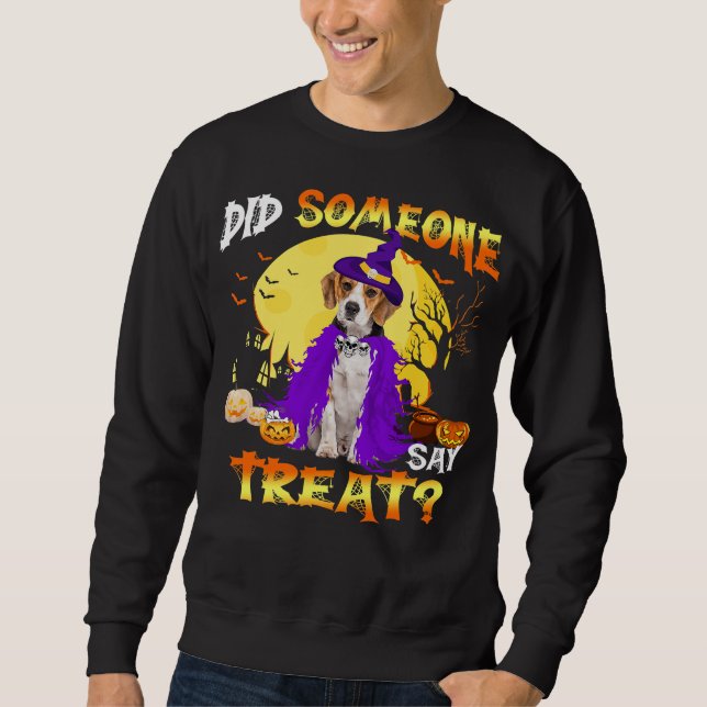 Sweatshirt beagle chien halloween quelqu'un a dit traiter (Devant)