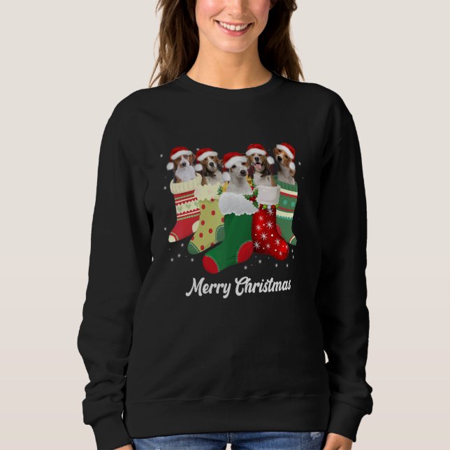 Sweatshirt Beagle Christmas In Socks Cute Beagle Dog Christma (Devant)