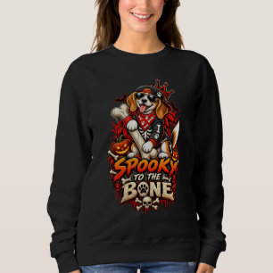 Sweatshirt Beagle Halloween drôle de squelette effrayant jusq