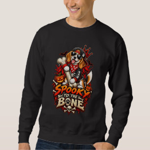 Sweatshirt Beagle Halloween drôle de squelette effrayant jusq