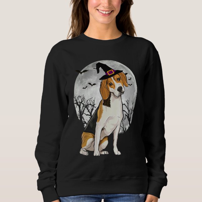 Sweatshirt Beagle Halloween Witch Casquette (Devant)