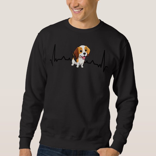 Sweatshirt Beagle Heartbeat Funny Propriétaire Beagle Animaux (Devant)