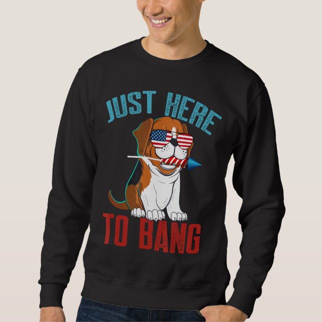 Sweatshirt Beagle juste ici pour bang (Devant)