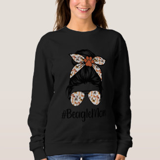 Sweatshirt Beagle Maman Messy Bun Cheveux Chien Mama Propriét