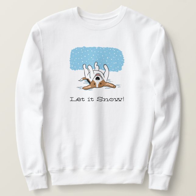 Sweatshirt Beagle neige d'hiver - mignon laissez-le neiger ch (Design devant)