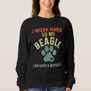 Sweatshirt Beagle Papa Retro Beagle Pour Hommes Je Travaille