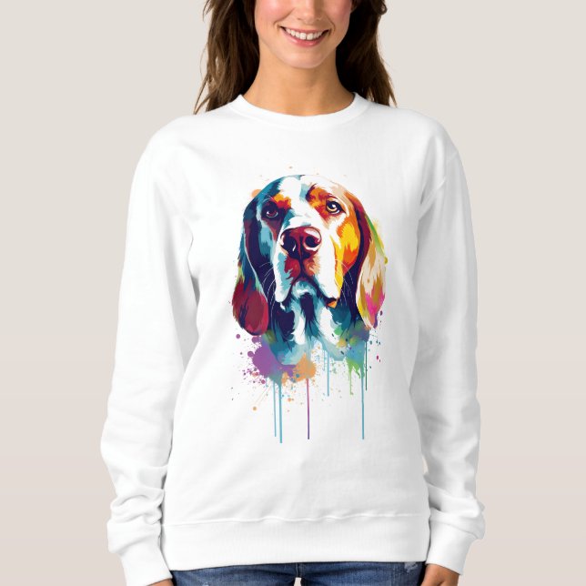Sweatshirt Beagle Vibrant et coloré (Devant)