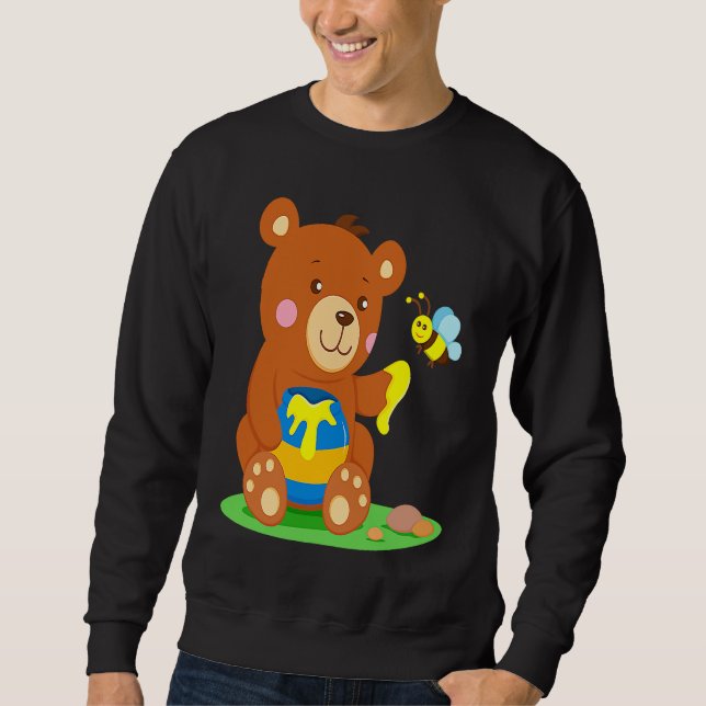 Sweatshirt Bear Baby Shares Honey with Bee Bear Bear Child Bo (Devant)