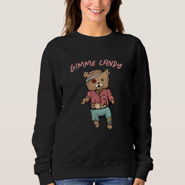 Sweatshirt Bear en Teddy rose mignonne Zombie Gimme Candy Hal (Devant)