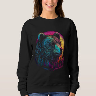 Sweatshirt Bear Pink sunset Wild animal