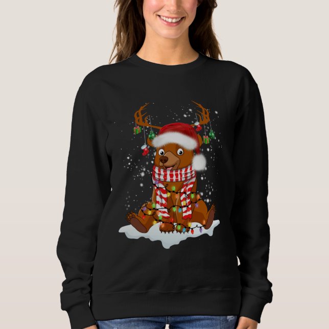 Sweatshirt Bear Reindeer Santa Noel Costume Dancing On Snow M (Devant)