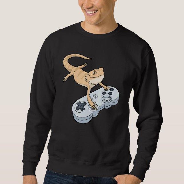 Sweatshirt Bearded Dragon Video Game Gamer Pagona Bearded Dr. (Devant)